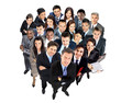 Top view of a group of business people