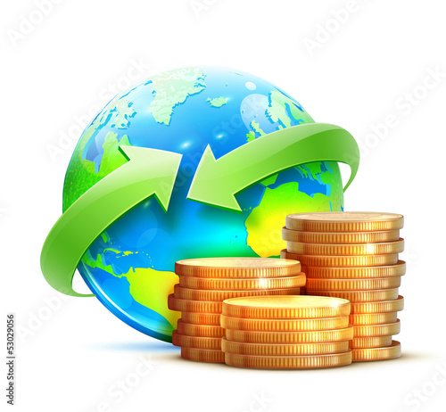 Illustration: global money transfer concept global money transfer concept