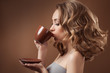 Stylish woman with an aromatic coffee in hands