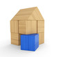 Haus aus Holz Bauklötzen - Blau