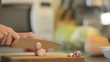 Home cook chopping onions on a wooden board