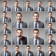 Foto: set of handsome emotional man over dark background set of handsome emotional man over dark background