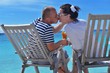 happy young couple relax and take fresh drink