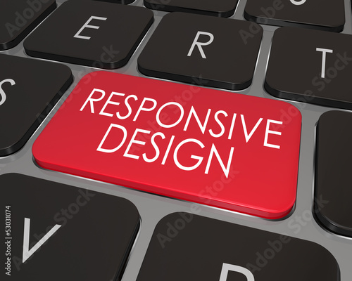 Illustration: Responsive Design Computer Keyboard Red Key Website Development Responsive Design Computer Keyboard Red Key Website Development