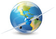 A plane and the planet earth