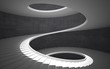 Abstract concrete spiral staircase
