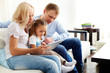 Family on sofa