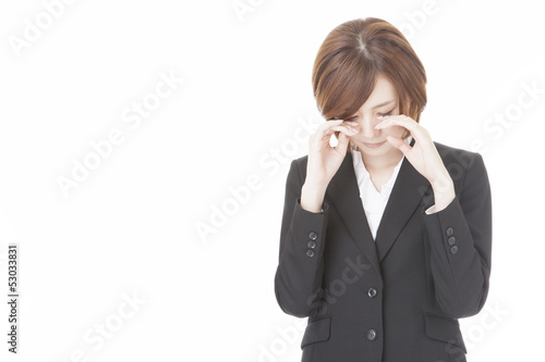 Photo: young business woman crying young business woman crying