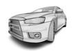 Illustration: Faced a white car (wire) Faced a white car (wire)
