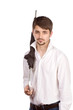 Young man with umbrella