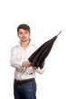 Young man with umbrella