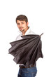 Young man with umbrella