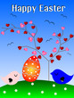 벡터 일러스트(편집용 파일):Happy easter card with birds Happy easter card with birds