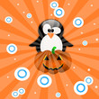 벡터 일러스트(편집용 파일):Halloween background with penguin Halloween background with penguin