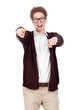 Photo: junger mann zeigt junger mann zeigt