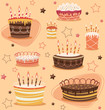 Retro vintage happy birthday pattern