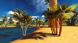 Illustration: African savannah with lush and vibrant vegetation by the pool African savannah with lush and vibrant vegetation by the pool