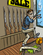 Stealing guns from a gun shop after a zombie apocalypse