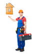 Handyman with tools full portrait