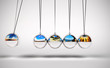 Newton's cradle variation