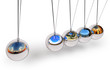 Newton's cradle variation