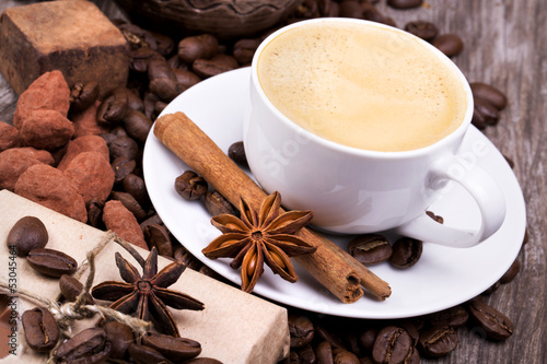 Photo: coffee with Chocolate bar and spices coffee with Chocolate bar and spices