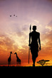 Illustration: Masai at sunset Masai at sunset