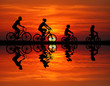 family on bikes