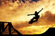 skateboard at sunset