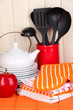 Kitchen settings: utensil, potholders, towels and else