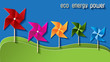 Vector: Green Eco Energy Power Papier Papiermühle Bunt Green Eco Energy Power Papier Papiermühle Bunt