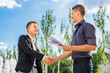 Two successful business partner shaking hands