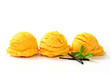 Scoops of yellow ice cream