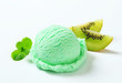Scoop of light green ice cream