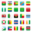 Round Africa flag icon set