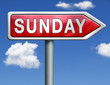 Sunday road sign arrow