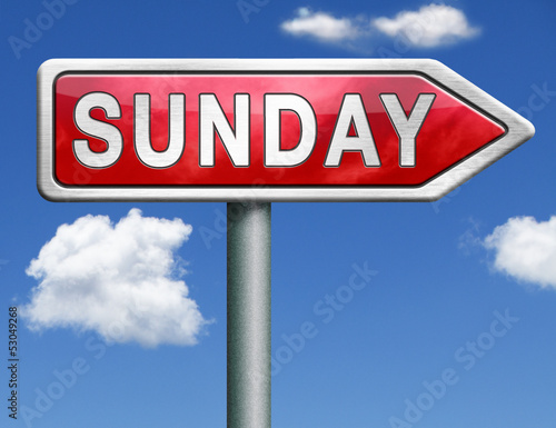 Photo: Sunday road sign arrow Sunday road sign arrow