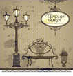 Illustration in vintage style with items of street design.