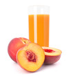 Peach fruit juice in glass