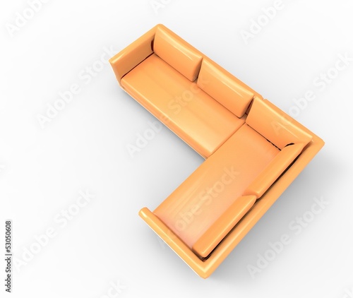 Illustration: Modern sofa isolated on white background Modern sofa isolated on white background