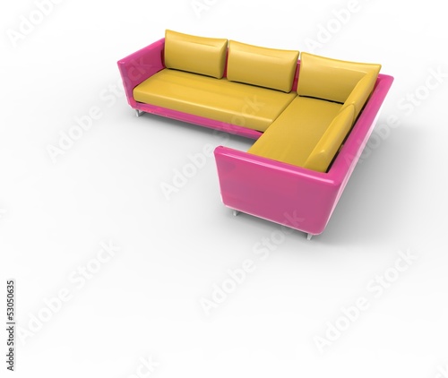 Illustration: Modern sofa isolated on white background Modern sofa isolated on white background
