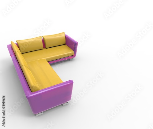 Illustration: Modern sofa isolated on white background Modern sofa isolated on white background