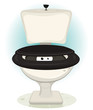 Funny Creature's Eyes Inside Water Toilet