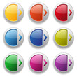 Vector: Colorful glossy round buttons with arrow Colorful glossy round buttons with arrow
