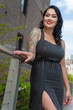 Cute business woman on High Line, NYC