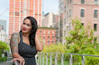 Cute business woman on High Line, NYC