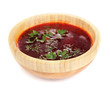 Delicious borsch isolated on white