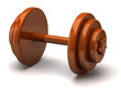 Orange dumbell isolated on white background