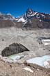 Beautiful mountain landscape with a glacier in a sunny day. Hima