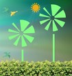 Illustration - Windräder in der Sonne